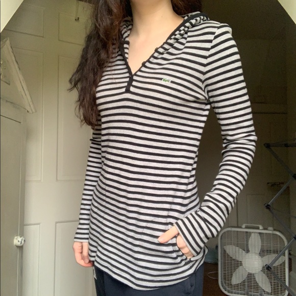 Lacoste Tops - Lacoste Striped Hoodie